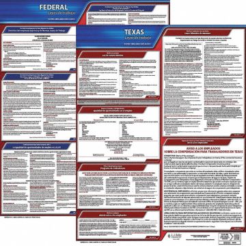 Labor Law Poster Kit TX Spanish 27 in W