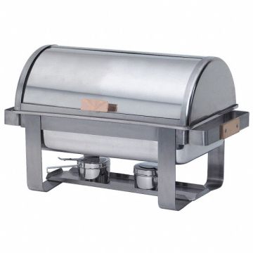 Chafer Roll Top Stainless/Brass 8 qt.
