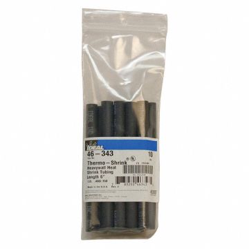 Shrink Tubing 6 in Blk 0.4 in ID PK10