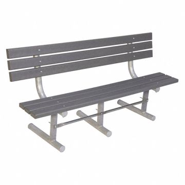 Outdoor Bench 96 in L Gry RCYCLD PLSTC
