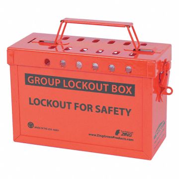 Group Lockout Box Stainless Steel Red