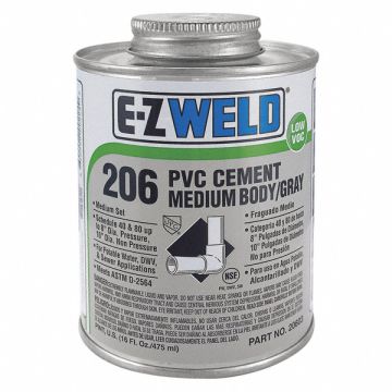 Cement 16 Oz Gray PVC Medium Body LowVOC