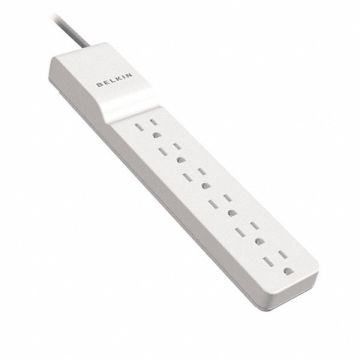 Surge 6 Outlet White Rotating Plug