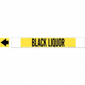 Pipe Marker Black Liquor 4 in H 24 in W