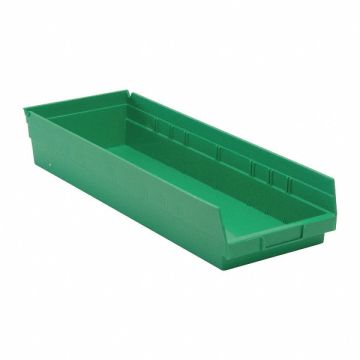 F0623 Shelf Bin Green Polypropylene 4 in