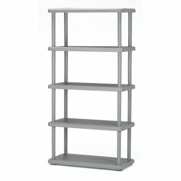 Plastic Shelving Gray Open Style HDPE