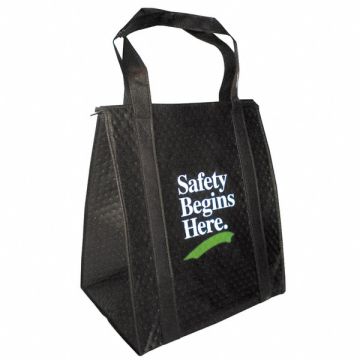 Insulated Tote Bag Black 13 x 15 in