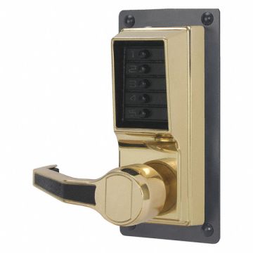 Push Button Lockset Bright Brass Lever