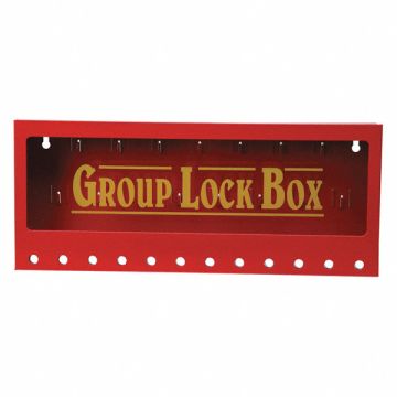 Group Lockout Box 12 Locks Max Red