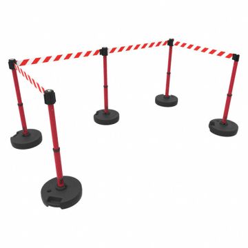 PLUS Barrier Set X5 Rd/Wht Diagnl Stripe