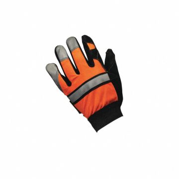Leather Gloves Hi Vis Orange S PR