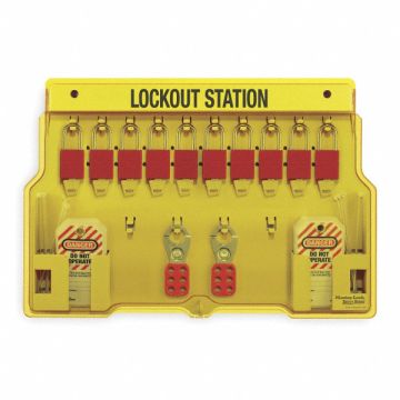 Lockout Station Filled 10 Padlocks