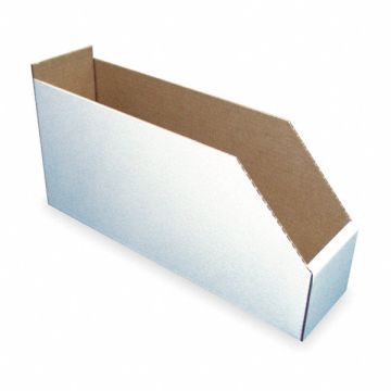 Corr Shelf Bin White Cardboard 8 1/2 in