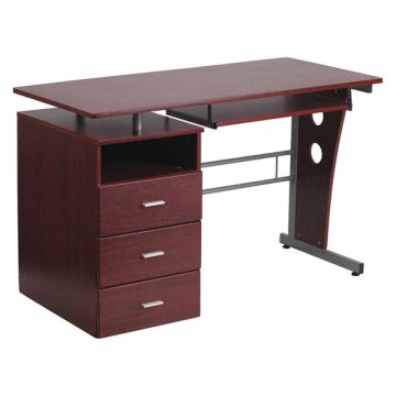 Office Desk 47-1/4 W Mahogany Top
