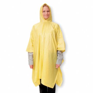 Rain Poncho Disposable Yellow 80 L