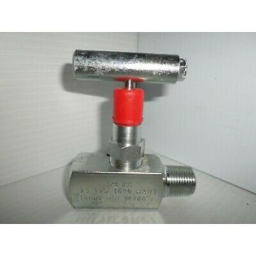 Valve, Needle, 1/4", 6000 psi, MNPT x FNPT, RP, F316/SS316/Soft Seated, T-handle Op.