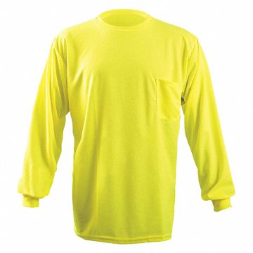 Long Sleeve T-Shirt S Yellow Polyester