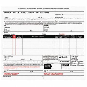 Bill of Lading Forms 3-Part Carbon PK5