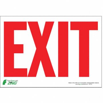EXIT Sign Red on White 7X10 Adhesive