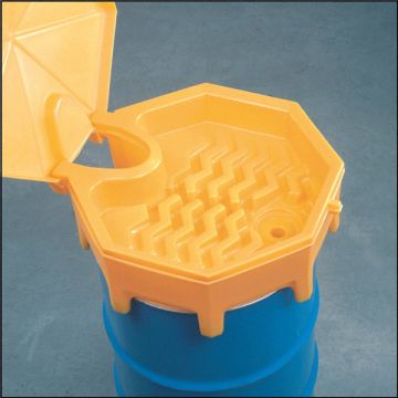 Drum Funnel with Lid Yellow PE NPT