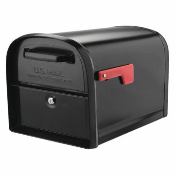 Mailbox 2 Doors Black 11-1/2 H