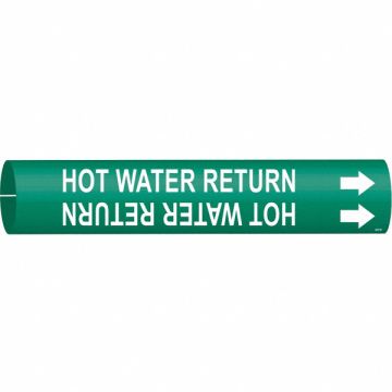 Pipe Marker Hot Water Return 2 13/16in H