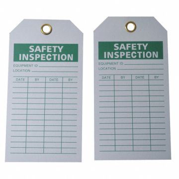 Safety Inspection Tag 5-3/4 x 3 In PK100